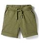 UCB Cotton Knit Knee Length Solid Colour Shorts - Olive Green