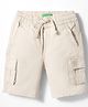 UCB Cotton Woven Knee Length Solid Color Shorts with Pockets - White