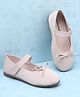 Pine Kids Velcro Closure Solid Ballerina With Bow Applique - Beige
