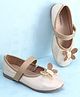 Pine Kids PU Velcro Closure Butterfly Applique Party Wear Ballerina - Golden