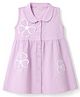 Babyhug 100% Cotton Knit Sleeveless Frock With Floral Applique - Lavender