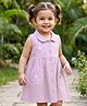 Babyhug 100% Cotton Knit Sleeveless Frock With Floral Applique - Lavender