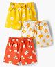Babyhug Single Jersey Knit Mid Thigh Shorts with Floral Print & Bow Applique Pack of 3 - Multicolor