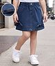 Mark & Mia Cotton Lycra Knit Knee Length Skirt With Bow Applique - Blue