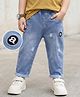 Mark & Mia Cotton Lycra Full Length Cut & Sew Denim Jeans with Tearing Detailing - Blue