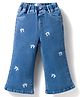 Mark & Mia Cotton Lycra Full Length Denim Jeans with Bow Embroidery  Detailing - Blue
