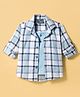 Dapper Dudes Cotton Mixes Woven Full Sleeves Checks Shirt With Attached Tee - Light Blue