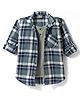 Dapper Dudes Cotton Mixes Woven Full Sleeves Checks Shirt With Attached Tee - Navy Blue