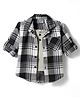 Dapper Dudes Woven Full Sleeves Checkered Shirt with Attached T-Shirt - Black