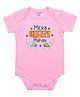 FFlirtygo Cotton Woven Republic Day Theme Half Sleeves Mera Bharat Mahan Text Printed Onesie - Pink