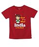 FFlirtygo Republic Day Theme Cotton Woven Half Sleeves East or West India is The Best Text Printed Tee - Red