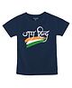 FFlirtygo Cotton Woven Republic Day Theme Half Sleeves Jai Hind Text Printed Tee - Navy