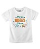FFlirtygo Cotton Woven Republic Day Theme Half Sleeves Mera Bharat Mahan Text Printed Tee - White
