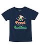 FFlirtygo Cotton Woven Republic Day Theme Half Sleeves Proud To Be An Indian Text Printed Tee - Navy Blue