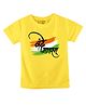 FFlirtygo Cotton Woven Republic Day Theme Half Sleeves Vande Mataram Text Printed Tee - Yellow