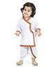 BownBee Cotton Woven Full Sleeves Leaves Embroidered Kurta & Dhoti Set - White