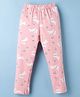 Simply Cotton Lycra Knit Full Length Leggings with Bunny Print - Pink
