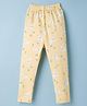 Simply Cotton Lycra Knit Full Length Leggings with Bunny Print - Yellow