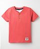 Simply Sinker Knit Half Sleeves Solid Colour T-Shirt - Bright Red