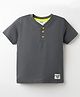 Simply Sinker Knit Half Sleeves Solid Colour T-Shirt - Grey