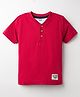 Simply Sinker Knit Half Sleeves Solid Colour T-Shirt - Maroon