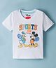 Babyhug Disney Single Jersey Knit Half Sleeves T-Shirt with Mickey Mouse & Friends Graphics - White