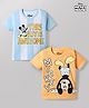 Babyhug Disney Cotton Knit T-Shirts Half Sleeves with Mickey Mouse Graphic Multi Color 2-3 Years Pack of 2