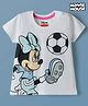 Babyhug Disney Single Jersey Knit Half Sleeves T-Shirt with Minnie Mouse Graphic - White