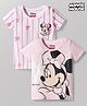 Babyhug Disney Single Jersey Knit Half Sleeves T-Shirts with Minnie Mouse Print Pack of 2 - Pink & White