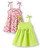 Babyhug Cotton Knit One Piece Dresses/Frocks with Bow Multi Color 9-12 Months Pack of 2