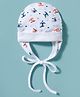 Ben Benny Interlock Knit Cap with Cover Ears Helicopter White - Diameter 10.5 cm