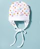 Ben Benny Interlock Knit Cap with Cover Ears & Heart Print White - Diameter 10 cm