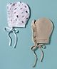 Ben Benny Interlock Knit Frill Caps with Leaf Print Pack of 2 Multicolor - Diameter 9.5 cm