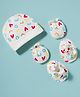 Ben Benny Interlock Knit Cap Mittens & Booties With Alphabet Print White - Diameter 10 cm