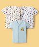 Ben Benny Interlock Knit Half Sleeves Jhablas With Animal & Vehicle Print Pack of 3 - Multicolor
