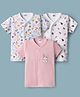 Ben Benny Interlock Knit Half Sleeves Printed Jhablas Pack of 3 - Multicolor