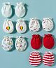 Ben Benny Interlock Knit Printed & Striped Mittens Pack of 6 - Multicolor