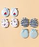 Ben Benny Interlock Knit Solid & Printed Mittens Pack of 4 - Multicolor