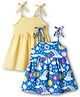 Babyhug Cotton Knit One Piece Dresses/Frocks with Shoulder Straps Multi Color 3-4 Years