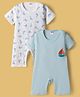 Ben Benny Interlock Knit Half Sleeves Rompers With Dolphin & Boat Print Pack of 2 - Multicolor