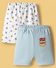 Ben Benny Interlock Knit Knee Length Shorts With UFO & Text Print Pack of 2 - Multicolor