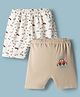 Ben Benny Interlock Knit Knee Length Shorts With Car Print Pack of 2 - Multicolor