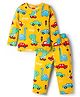 Babyhug Cotton Knit Full Sleeves Co-ords T-Shirt & Pajama Night Suit with Dino Print - Yellow