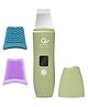Q DEVICES Ultrasonic Facial Skin Scrubber, 4 Modes, Blackhead Remover, Facial Pores Cleaner, Stainless Steel Spatula, Extractor Tip, Silicone Covers, Rechargeable