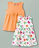 Babyhug Cotton Knit One Piece Dresses/Frocks Sleeveless Pack Of 2 Multi Color 3-6 Months