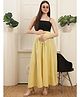 COLOR STUDIO Cotton Woven Solid High Rise Maternity Skirt - Mustard