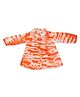 Young Birds Viscose Rayon Woven Full Sleeves Tie & Dye  Shirt Style Top - Orange