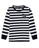 Young Birds Cotton Woven Full Sleeves Striped Tee - Blue