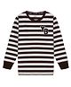Young Birds Cotton Woven Full Sleeves Striped Tee - Brown
