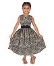 Young Birds Woven Sleeveless Leopard Printed Bow Applique Detailed Dress - Black